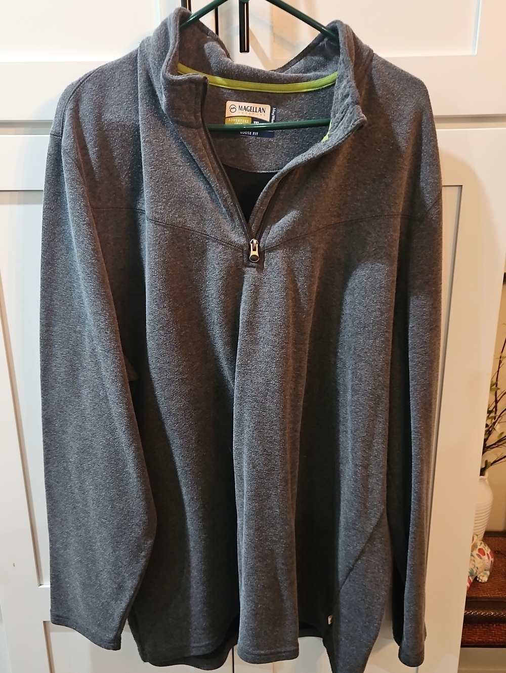 Magellan Outdoors Men’s Dark Gray Half-Zip Pullover with   3xl
